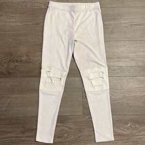 NWOT Astars Faux Suede Leggings w Intentionally Distressed Rips in the Knees